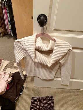 Cozy Ribbed Off-Shoulder Sweater - Cream